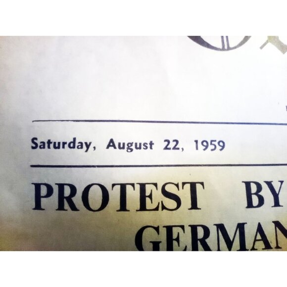 Queen Elizabeth 1959 Ocean Times Newspaper East Germany Protest Montana Tremor - Picture 5 of 11